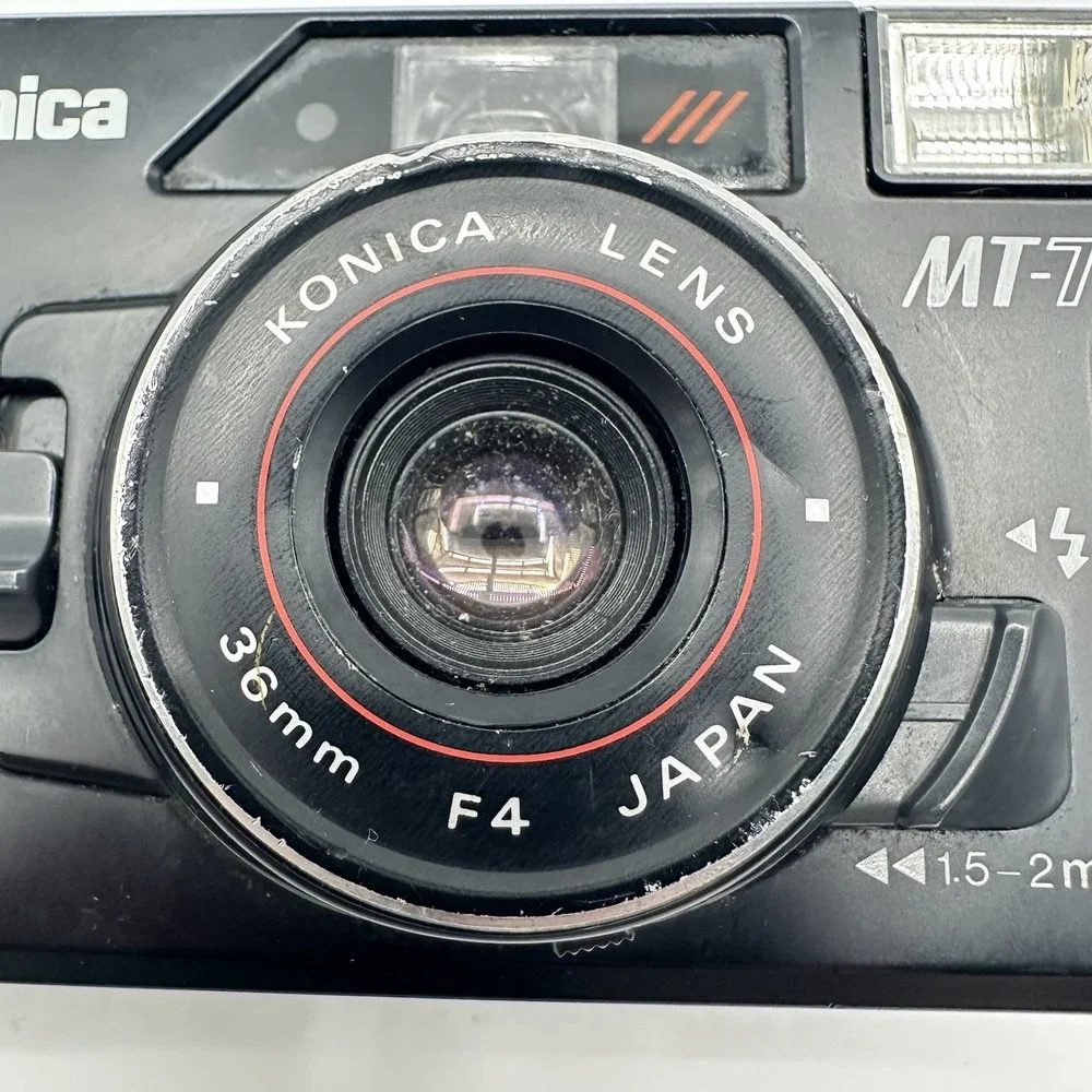 Konica MT-7 Black 36mm f/4 Lens Point‎ Shoot 35mm Film Camera